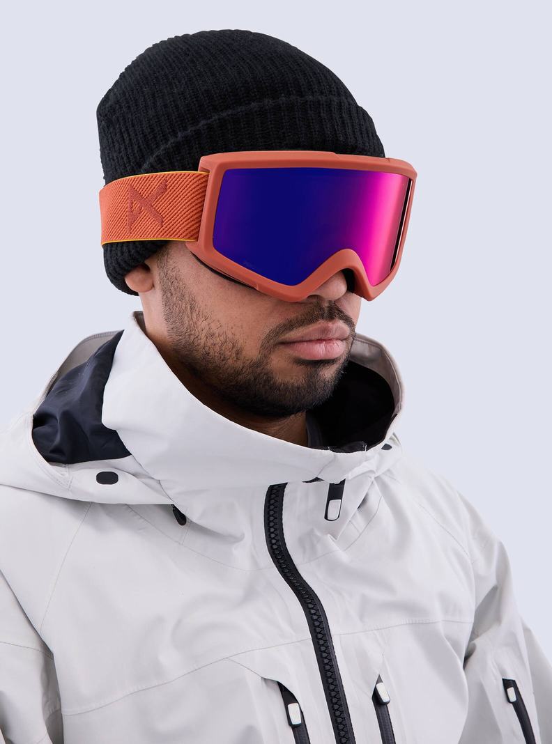 Burton Anon Helix 2.0 Perceive Goggles + Bonus Lens Skibrillen Herren Orange Rot | 924-ZQBEFN