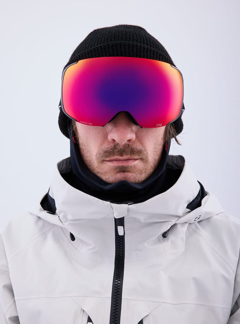 Burton Anon M2 Goggles + Bonus Lens + MFI® Face Mask Skibrillen Damen Schwarz Orange Rot | 347-GMEPWN