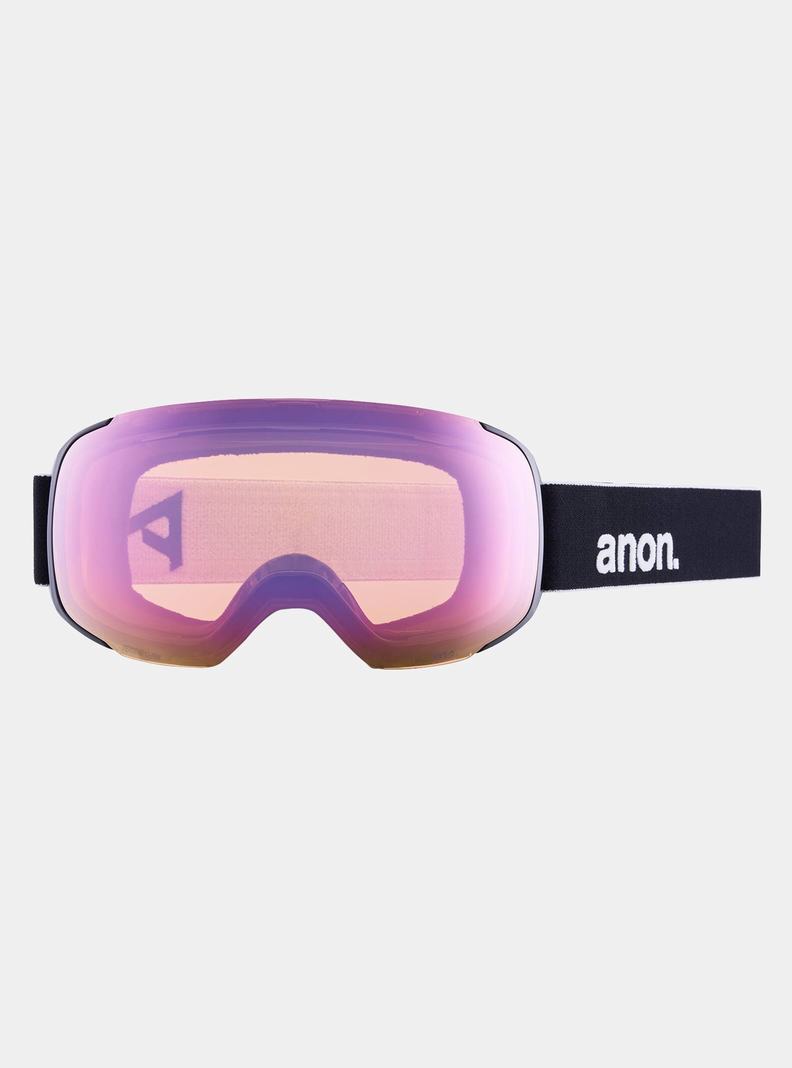 Burton Anon M2 Low Bridge Fit Goggles + Bonus Lens + MFI® Face Mask Skibrillen Herren Schwarz Orange Rot | 025-RFUBGA
