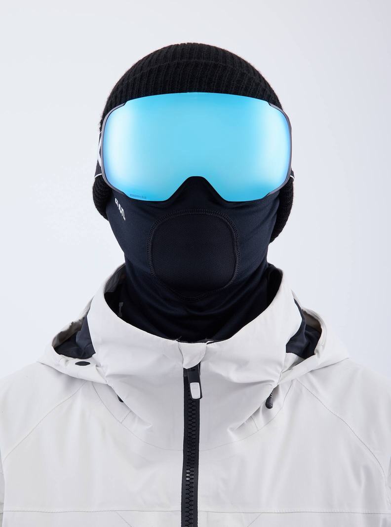 Burton Anon M2 Low Bridge Fit Goggles + Bonus Lens + MFI® Face Mask Skibrillen Herren Schwarz Blau Rosa | 697-PVLIUN