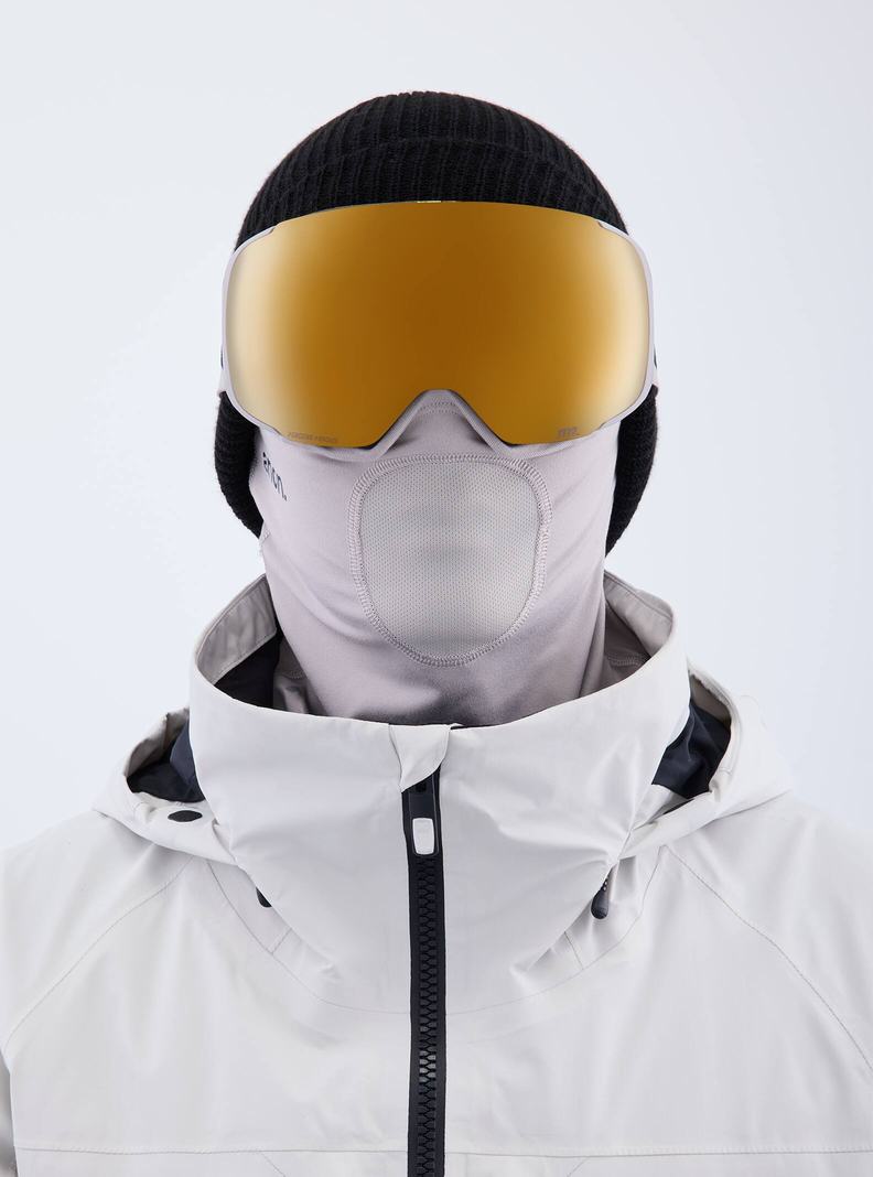Burton Anon M2 Low Bridge Fit Goggles + Bonus Lens + MFI® Face Mask Skibrillen Herren Grau Orange | 940-TJYNZL