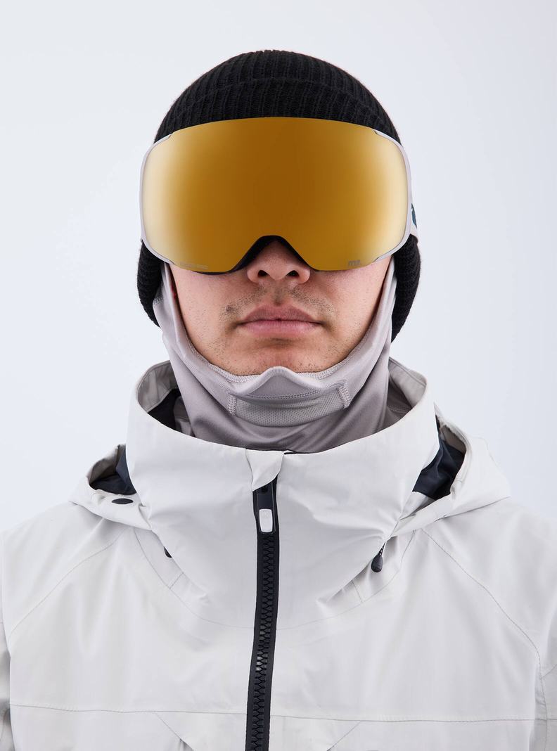 Burton Anon M2 Low Bridge Fit Goggles + Bonus Lens + MFI® Face Mask Skibrillen Herren Grau Orange | 940-TJYNZL