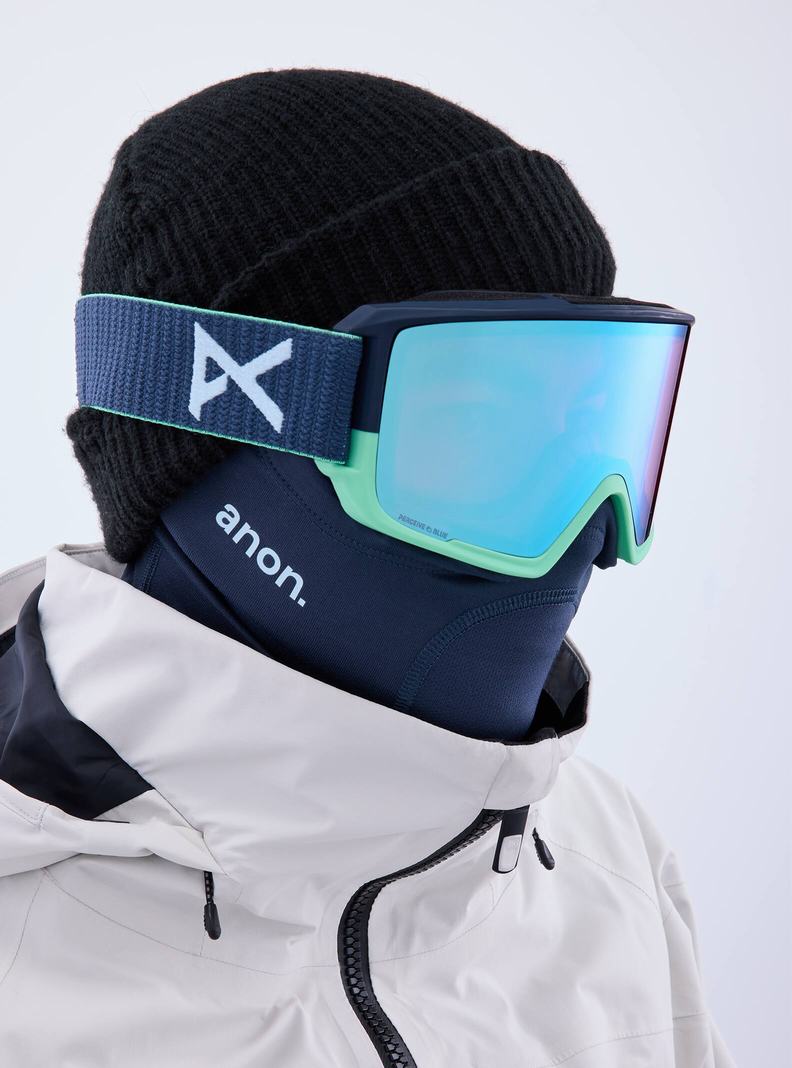 Burton Anon M3 Goggles + Bonus Lens + MFI® Face Mask Skibrillen Damen Navy Blau Rosa | 431-WSCTBL