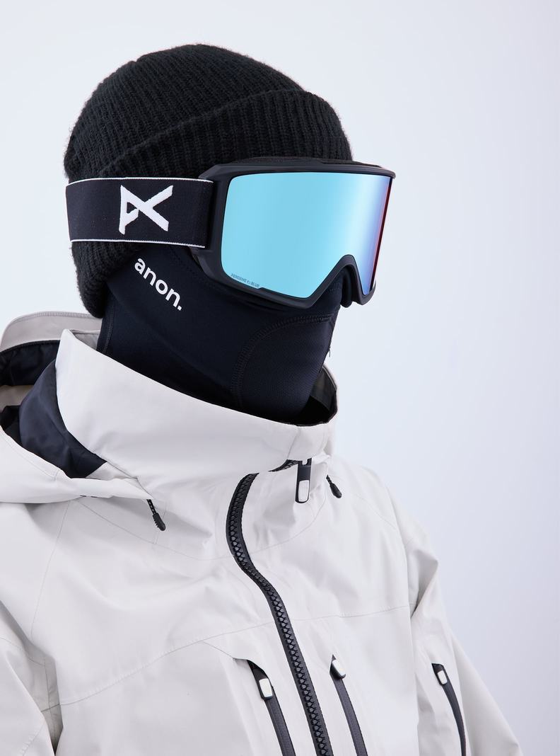 Burton Anon M3 Goggles + Bonus Lens + MFI® Face Mask Skibrillen Herren Schwarz Blau Rosa | 610-NBDQRX