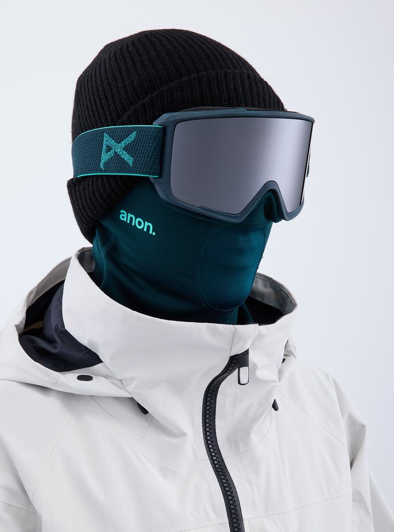 Burton Anon M3 Low Bridge Fit Goggles + Bonus Lens + MFI® Face Mask Skibrillen Herren Orange Schwarz Lila | 068-TUNYJC