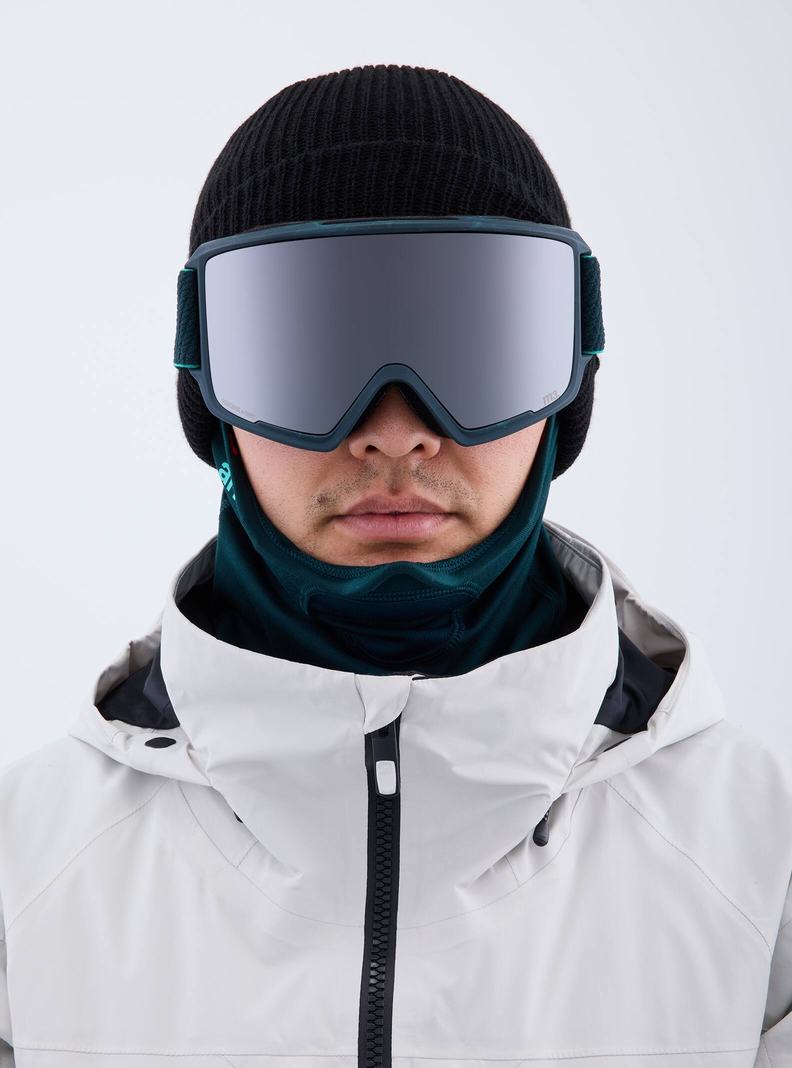 Burton Anon M3 Low Bridge Fit Goggles + Bonus Lens + MFI® Face Mask Skibrillen Herren Orange Schwarz Lila | 068-TUNYJC