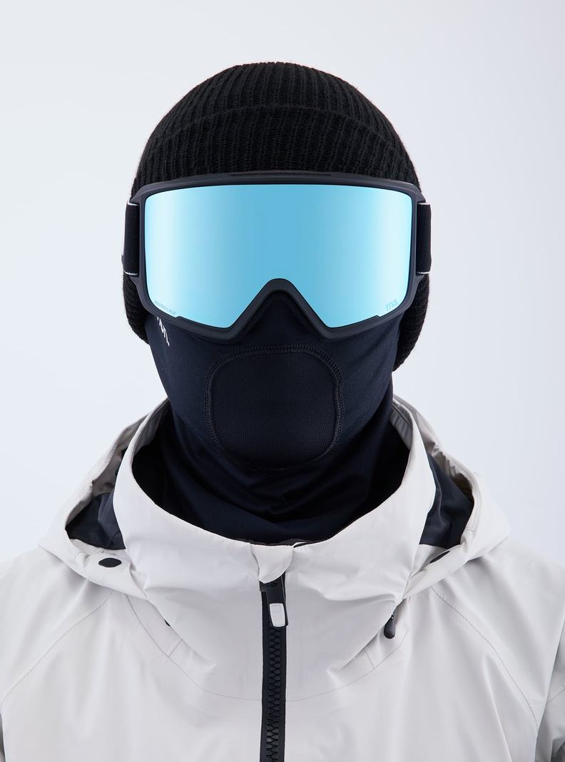 Burton Anon M3 Low Bridge Fit Goggles + Bonus Lens + MFI® Face Mask Skibrillen Herren Schwarz Blau Rosa | 169-YSVTKI