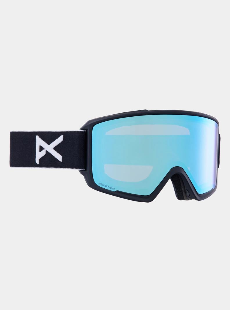 Burton Anon M3 Low Bridge Fit Goggles + Bonus Lens + MFI® Face Mask Skibrillen Herren Schwarz Blau Rosa | 169-YSVTKI