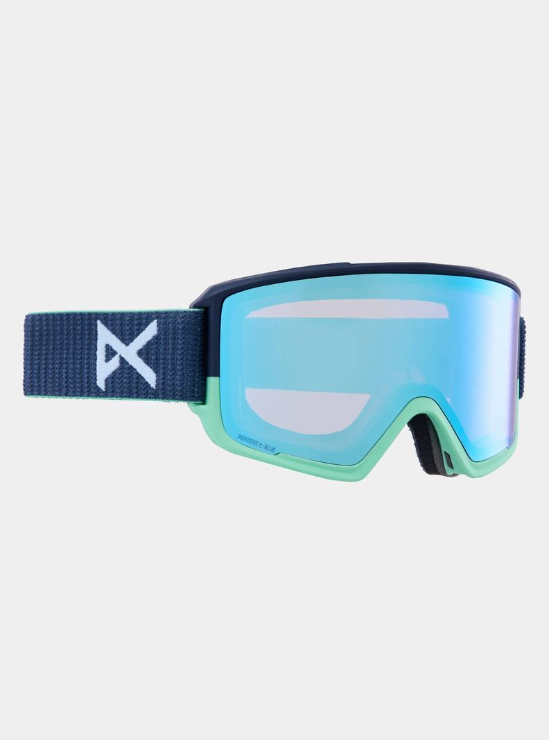 Burton Anon M3 Low Bridge Fit Goggles + Bonus Lens + MFI® Face Mask Skibrillen Herren Navy Blau Rosa | 394-YOCMIA