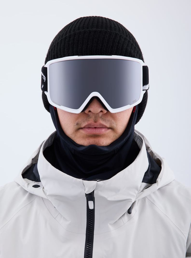 Burton Anon M3 Low Bridge Fit Goggles + Bonus Lens + MFI® Face Mask Skibrillen Herren Orange Schwarz Lila | 731-ZKISRY