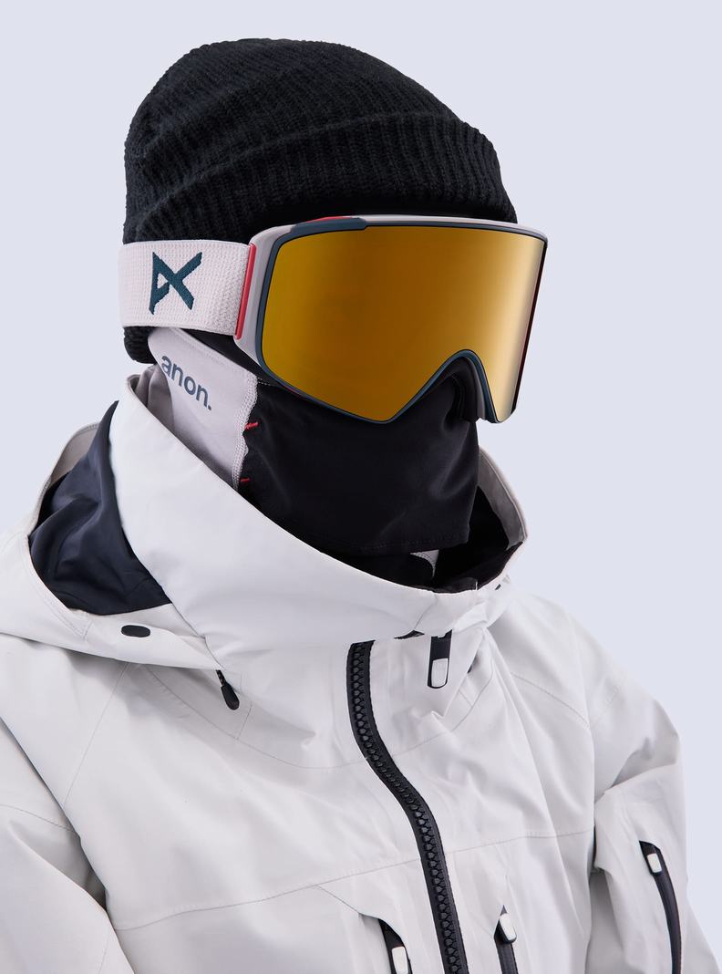 Burton Anon M4S Goggles (Cylindrical) + Bonus Lens + MFI® Face Mask Skibrillen Herren Grau Orange | 083-GFQXZH