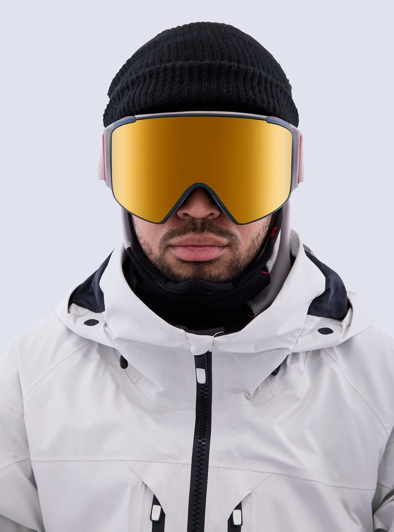 Burton Anon M4S Goggles (Cylindrical) + Bonus Lens + MFI® Face Mask Skibrillen Herren Grau Orange | 083-GFQXZH