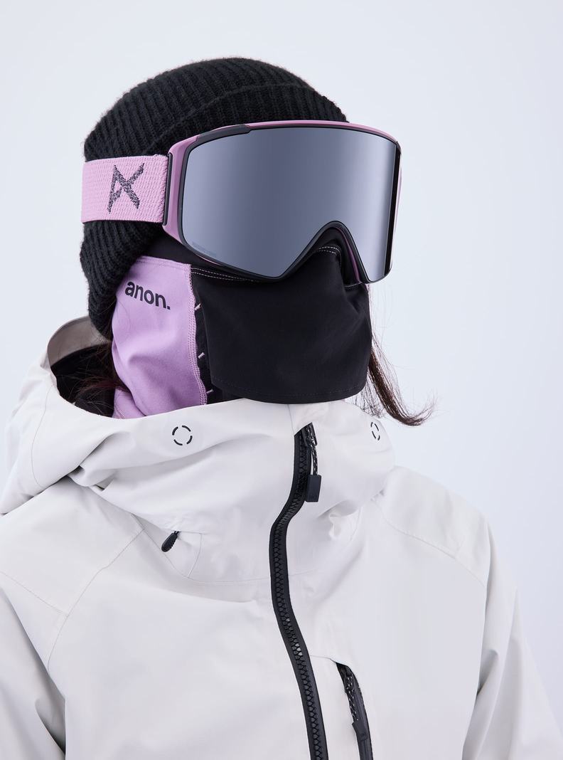 Burton Anon M4S Goggles (Cylindrical) + Bonus Lens + MFI® Face Mask Skibrillen Damen Lila Orange Schwarz | 129-VANMHC