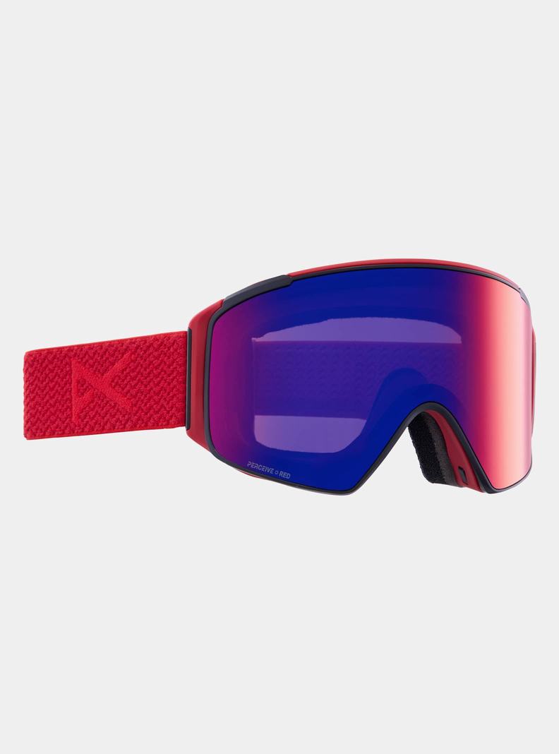 Burton Anon M4S Goggles (Cylindrical) + Bonus Lens + MFI® Face Mask Skibrillen Damen Rot Orange Rot | 169-ODNXMV