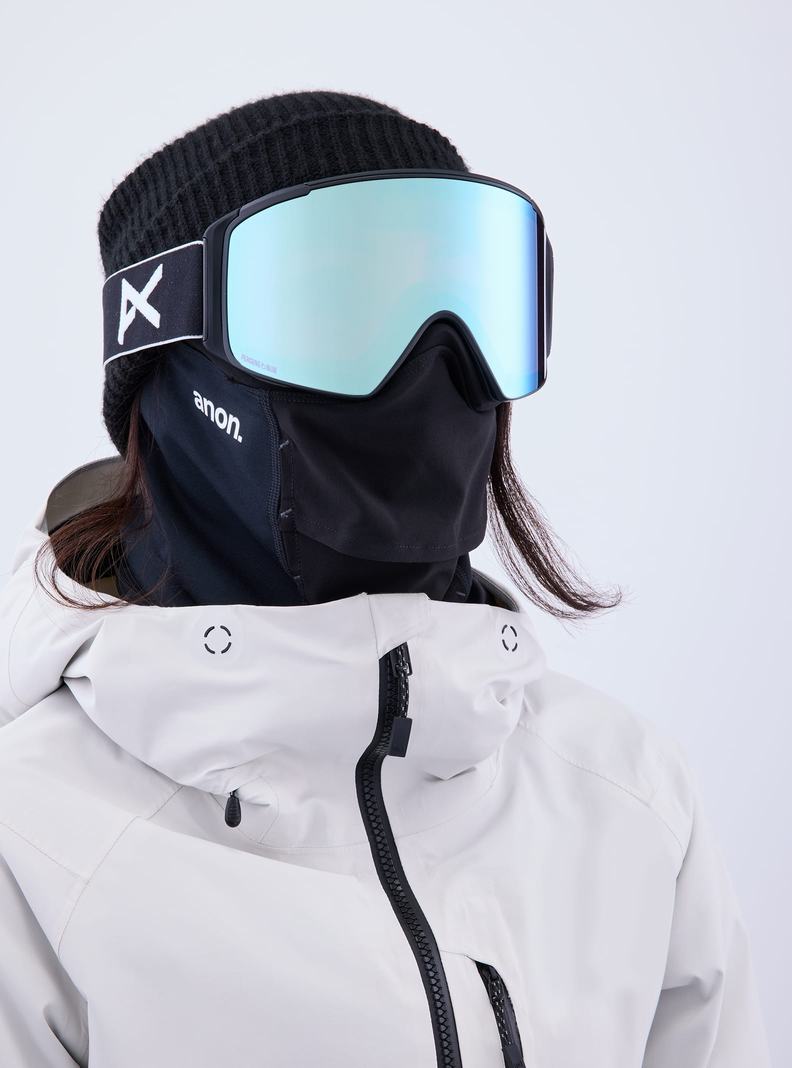 Burton Anon M4S Goggles (Cylindrical) + Bonus Lens + MFI® Face Mask Skibrillen Damen Schwarz Blau Rosa | 325-HJUBOQ