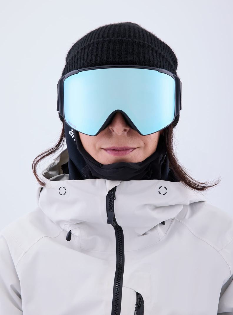 Burton Anon M4S Goggles (Cylindrical) + Bonus Lens + MFI® Face Mask Skibrillen Damen Schwarz Blau Rosa | 325-HJUBOQ