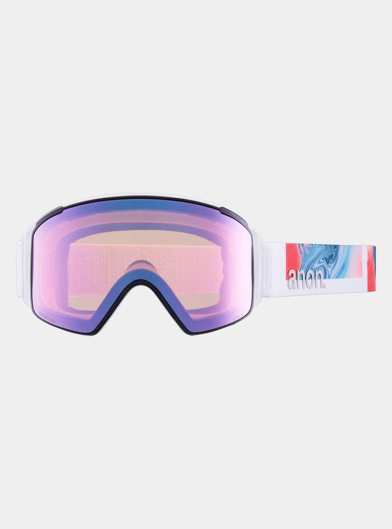Burton Anon M4S Goggles (Cylindrical) + Bonus Lens + MFI® Face Mask Skibrillen Damen Orange Schwarz Lila | 813-KLDVFN