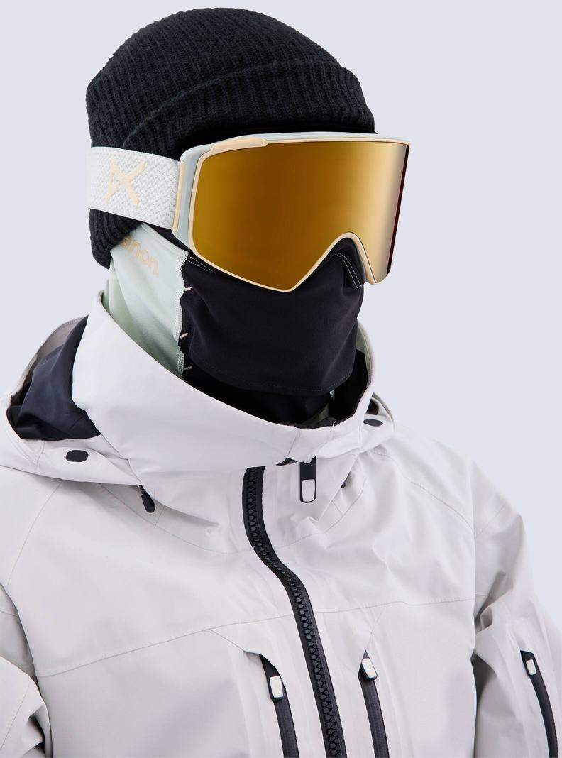 Burton Anon M4S Goggles (Cylindrical) + Bonus Lens + MFI® Face Mask Skibrillen Herren Orange Schwarz Lila | 817-ZFUXHS