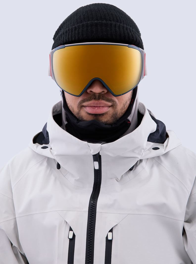 Burton Anon M4S Goggles (Toric) + Bonus Lens + MFI® Face Mask Skibrillen Herren Grau Orange | 081-SOGURI