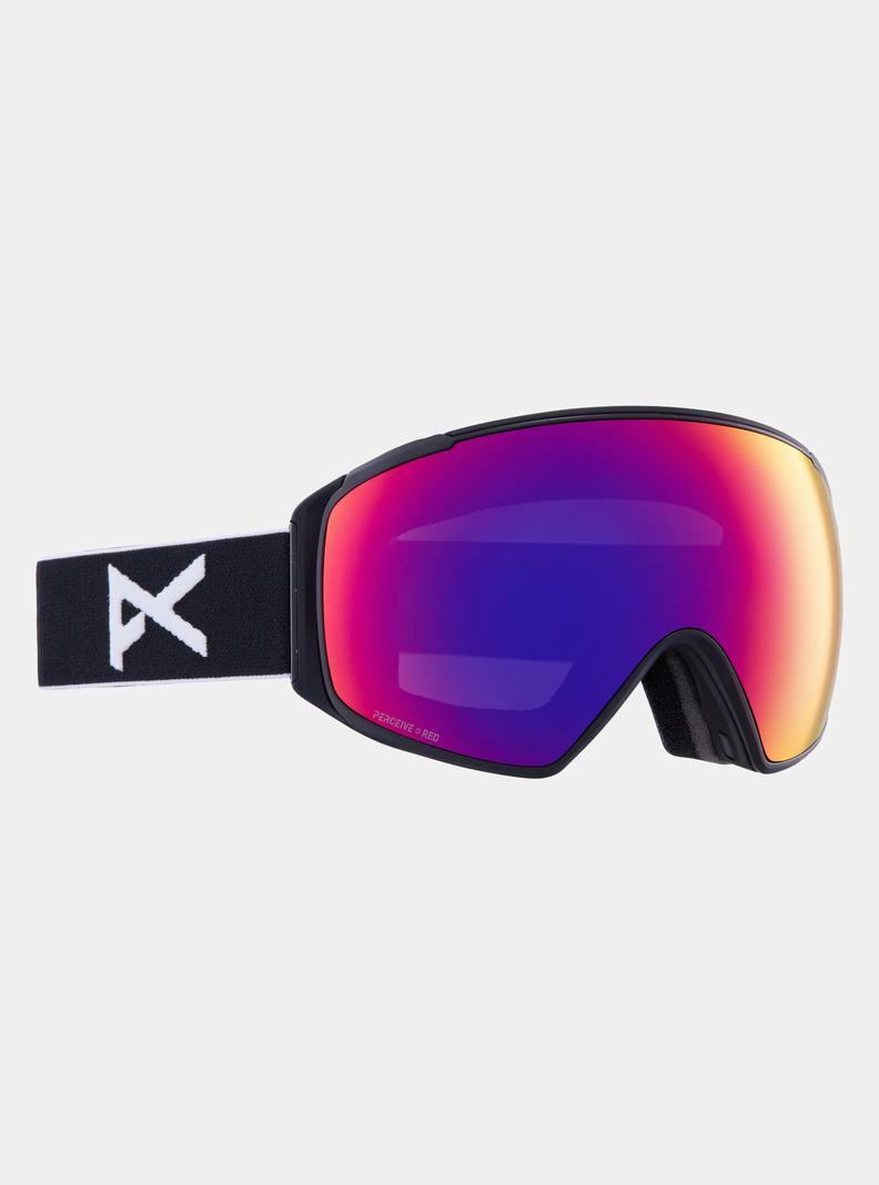 Burton Anon M4S Goggles (Toric) + Bonus Lens + MFI® Face Mask Skibrillen Herren Schwarz Orange Rot | 354-RGWCJM