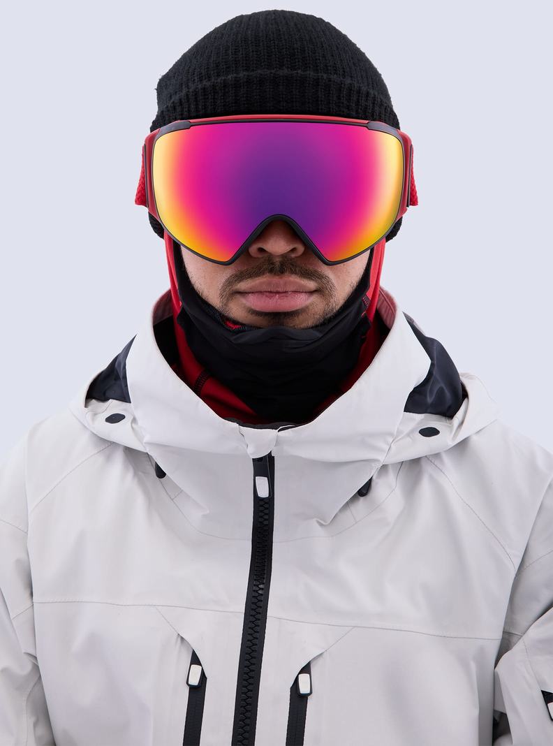 Burton Anon M4S Goggles (Toric) + Bonus Lens + MFI® Face Mask Skibrillen Herren Rot Orange Rot | 785-MWIHJT