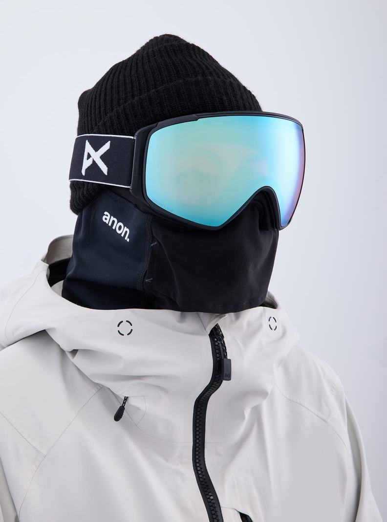 Burton Anon M4S Low Bridge Fit Goggles (Toric) + Bonus Lens + MFI® FACE MASK Skibrillen Damen Schwarz Blau Rosa | 042-AVNLMQ