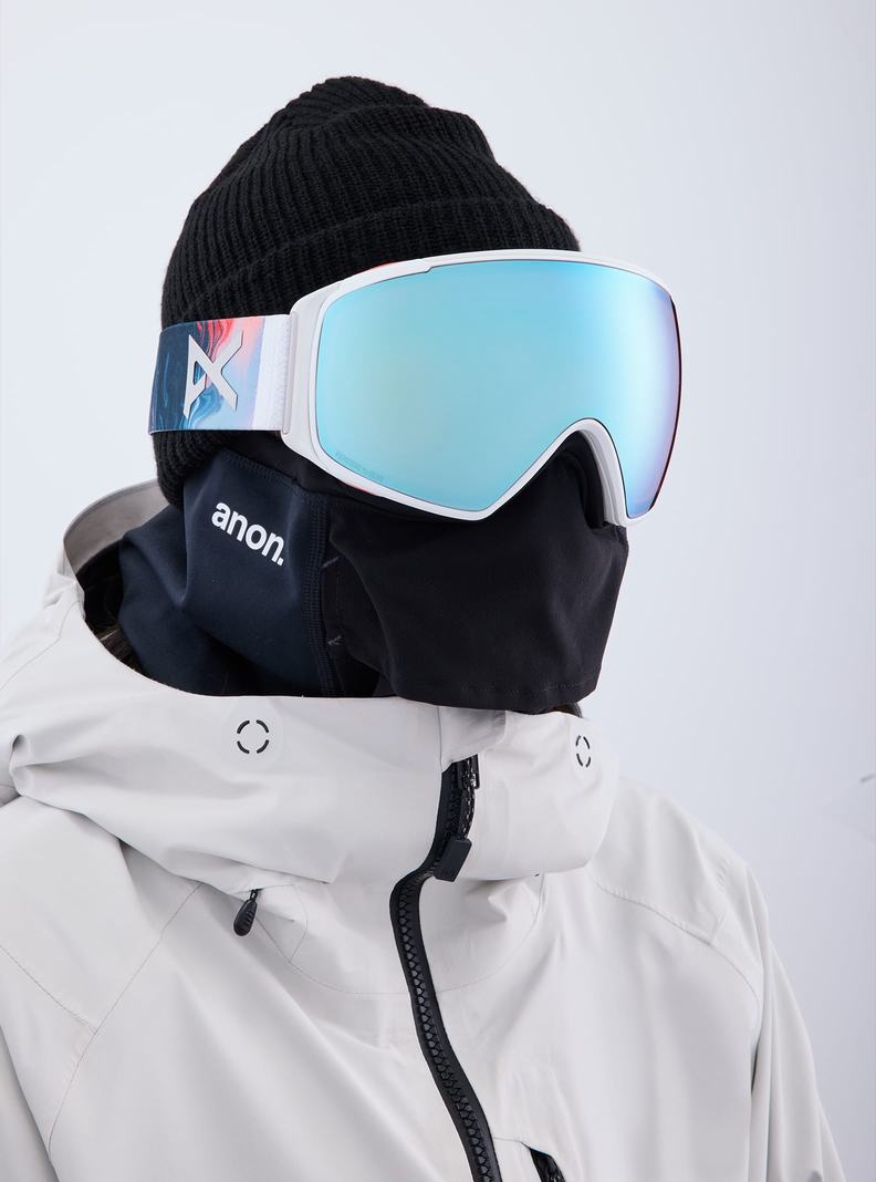 Burton Anon M4S Low Bridge Fit Goggles (Toric) + Bonus Lens + MFI® FACE MASK Skibrillen Damen Blau Rosa | 120-RIHEUT