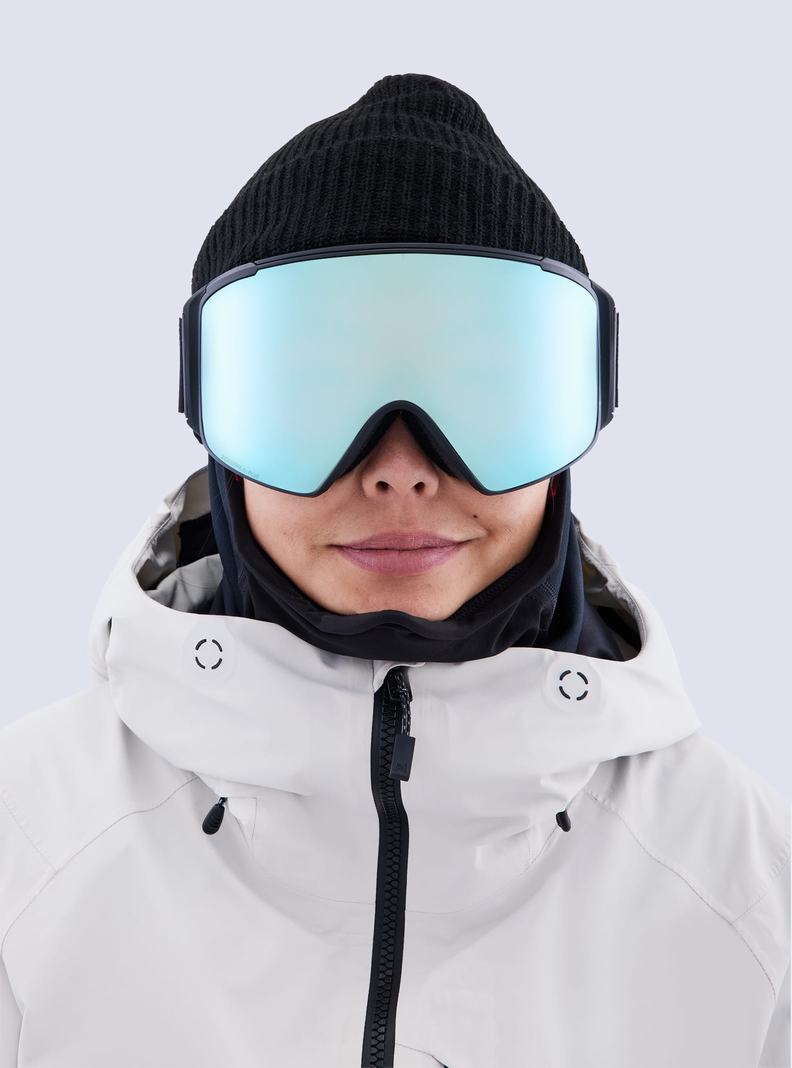Burton Anon M4S Low Bridge Fit Goggles (Cylindrical) + Bonus Lens + MFI® FACE MASK Skibrillen Damen Schwarz Blau Rosa | 145-VOPWEH