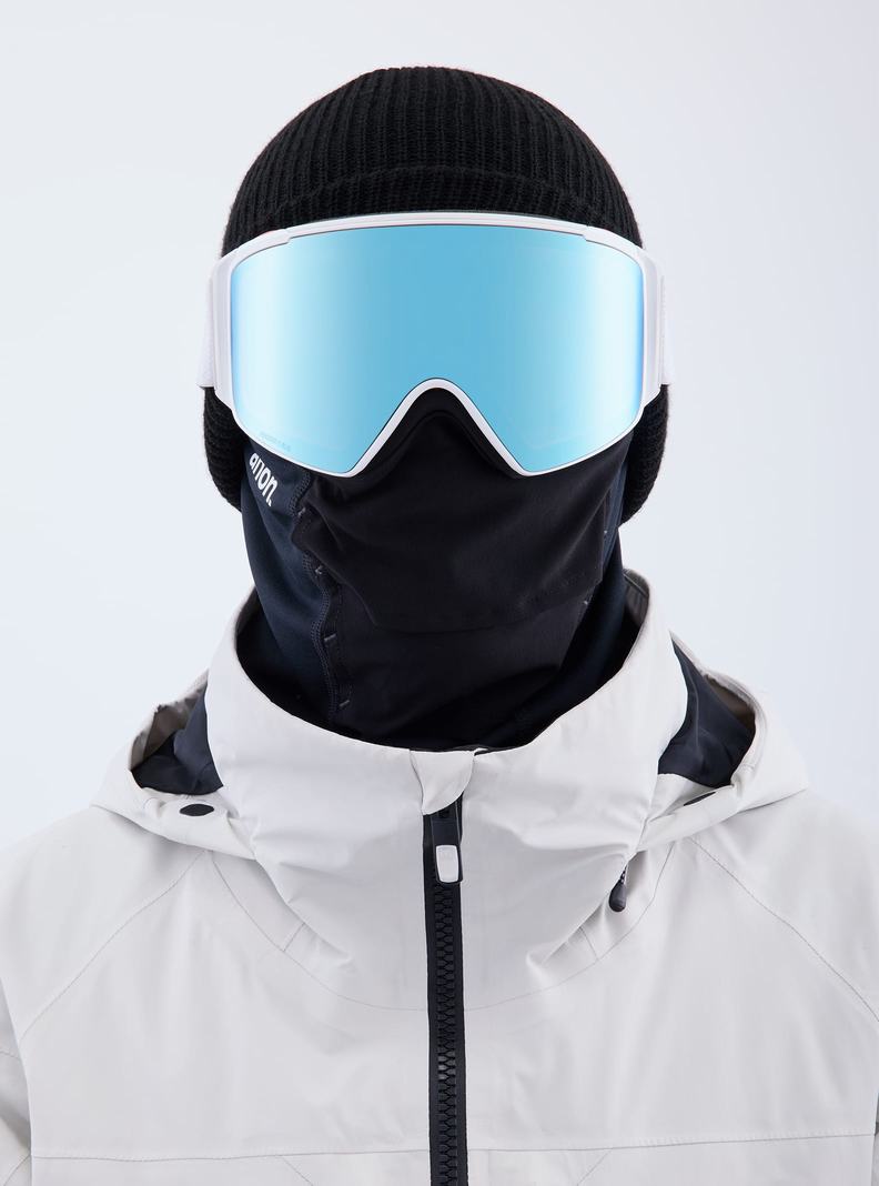 Burton Anon M4S Low Bridge Fit Goggles (Cylindrical) + Bonus Lens + MFI® FACE MASK Skibrillen Herren Blau Rosa | 364-BQZMKY
