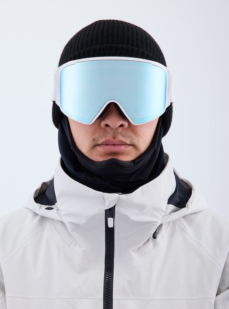 Burton Anon M4S Low Bridge Fit Goggles (Cylindrical) + Bonus Lens + MFI® FACE MASK Skibrillen Herren Blau Rosa | 364-BQZMKY