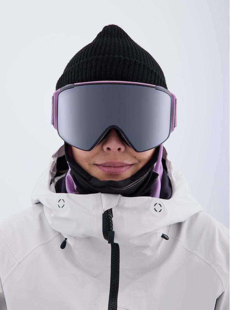 Burton Anon M4S Low Bridge Fit Goggles (Cylindrical) + Bonus Lens + MFI® FACE MASK Skibrillen Herren Lila Orange Schwarz | 379-UCWLIQ