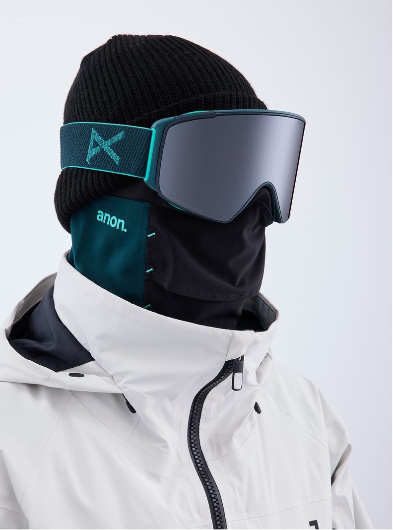 Burton Anon M4S Low Bridge Fit Goggles (Cylindrical) + Bonus Lens + MFI® FACE MASK Skibrillen Damen Orange Schwarz Lila | 915-FSZWRP