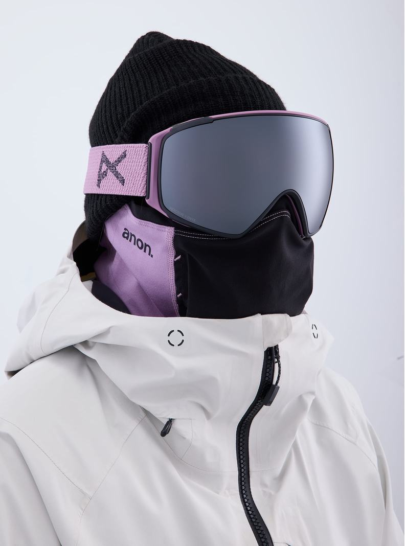 Burton Anon M4S Low Bridge Fit Goggles (Toric) + Bonus Lens + MFI® FACE MASK Skibrillen Damen Lila Orange Schwarz | 940-DSAZJL