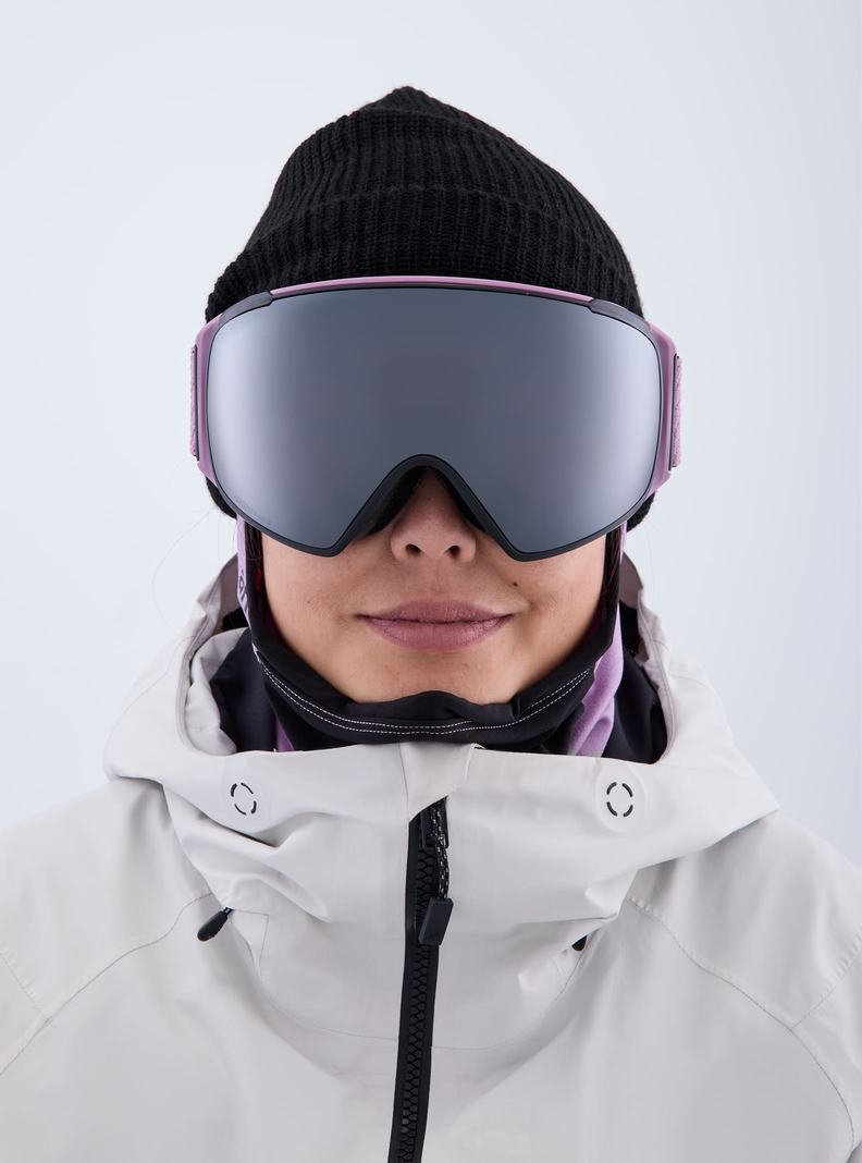 Burton Anon M4S Low Bridge Fit Goggles (Toric) + Bonus Lens + MFI® FACE MASK Skibrillen Damen Lila Orange Schwarz | 940-DSAZJL