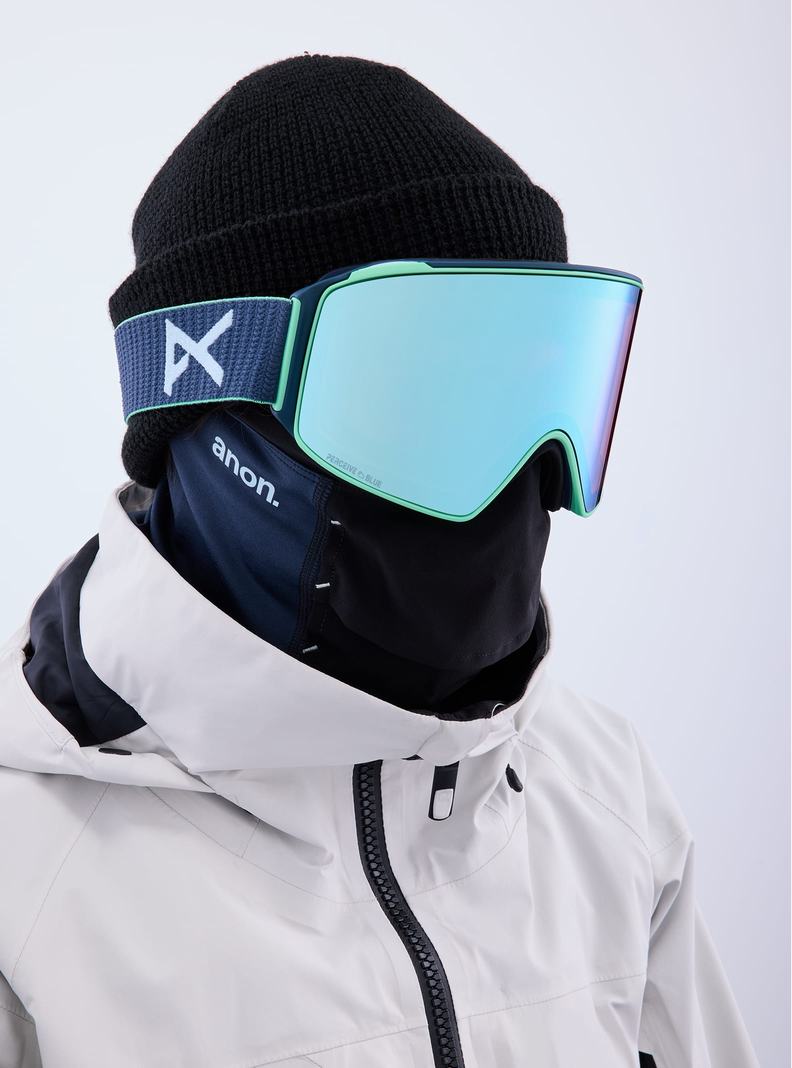 Burton Anon M4 Goggles (Cylindrical) + Bonus Lens + MFI® Face Mask Skibrillen Herren Navy Blau Rosa | 248-BQYRTM