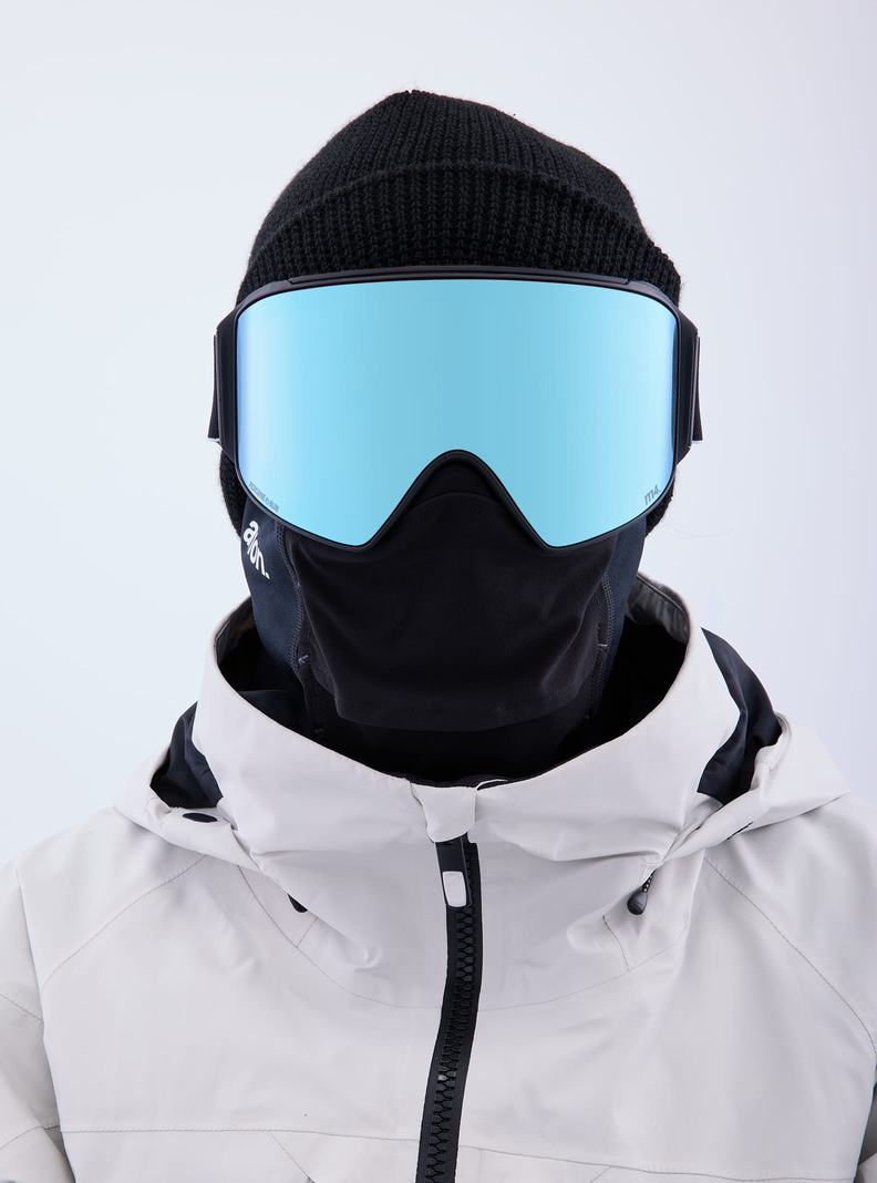 Burton Anon M4 Goggles (Cylindrical) + Bonus Lens + MFI® Face Mask Skibrillen Herren Schwarz Blau Rosa | 248-RLVSWO
