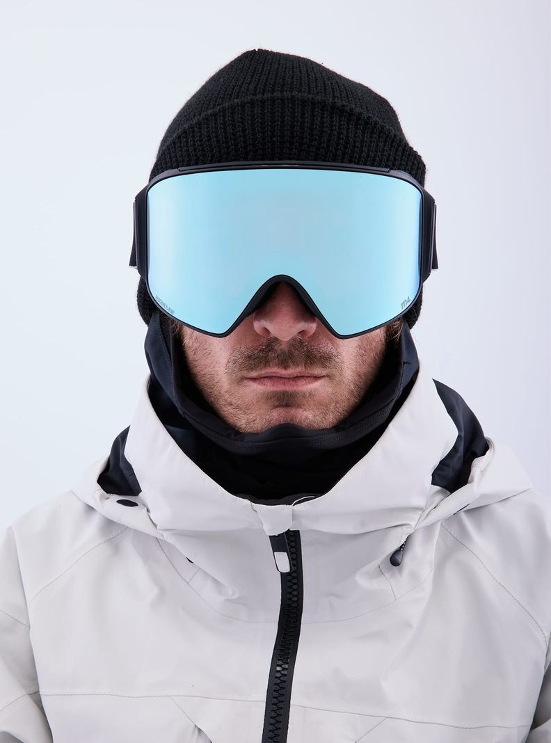 Burton Anon M4 Goggles (Cylindrical) + Bonus Lens + MFI® Face Mask Skibrillen Herren Schwarz Blau Rosa | 248-RLVSWO