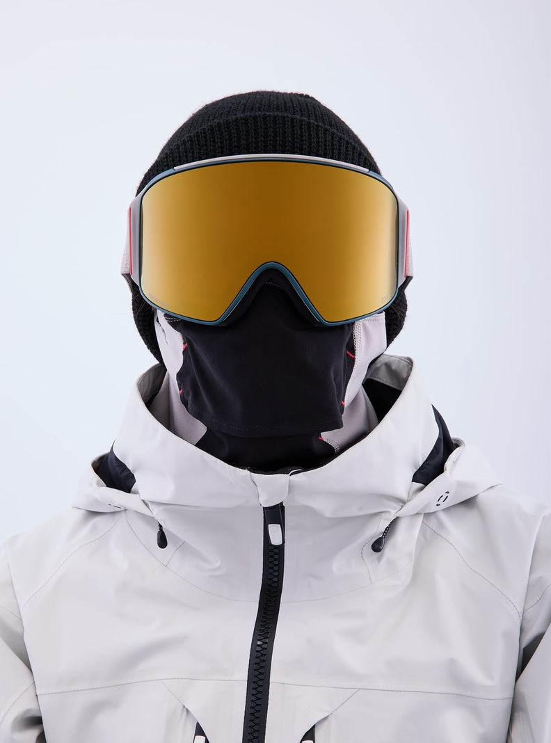 Burton Anon M4 Goggles (Cylindrical) + Bonus Lens + MFI® Face Mask Skibrillen Damen Grau Orange | 276-TMFOKA