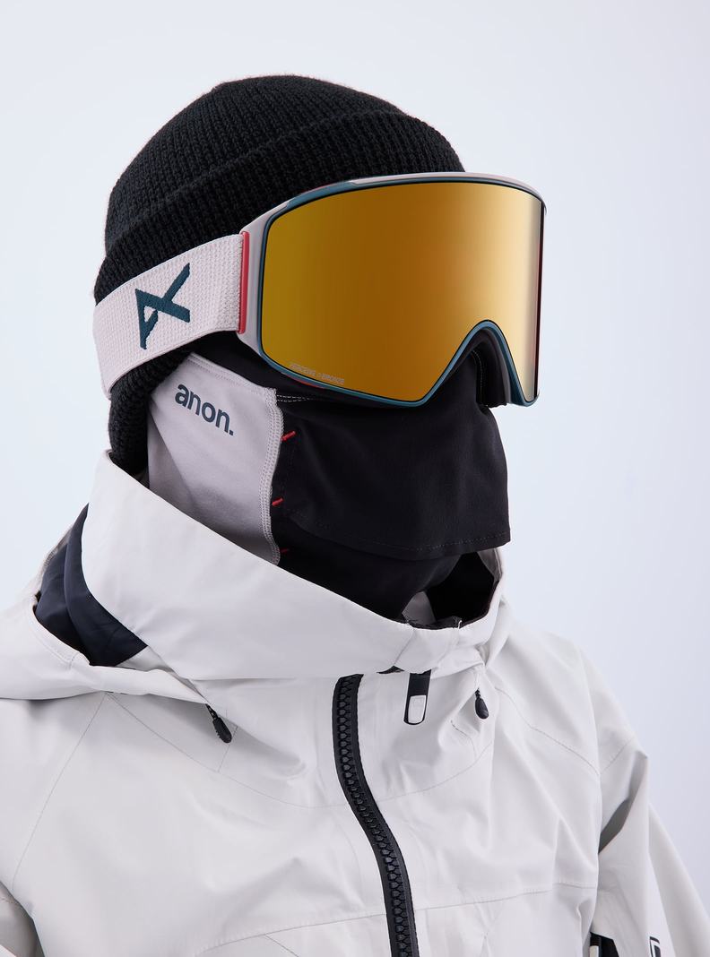 Burton Anon M4 Goggles (Cylindrical) + Bonus Lens + MFI® Face Mask Skibrillen Damen Grau Orange | 276-TMFOKA