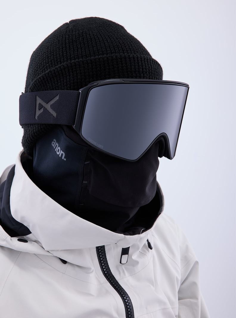 Burton Anon M4 Goggles (Cylindrical) + Bonus Lens + MFI® Face Mask Skibrillen Herren Orange Schwarz Lila | 285-HYWRGD