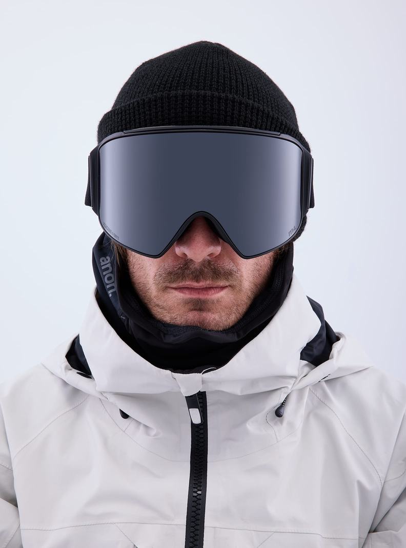Burton Anon M4 Goggles (Cylindrical) + Bonus Lens + MFI® Face Mask Skibrillen Herren Orange Schwarz Lila | 285-HYWRGD