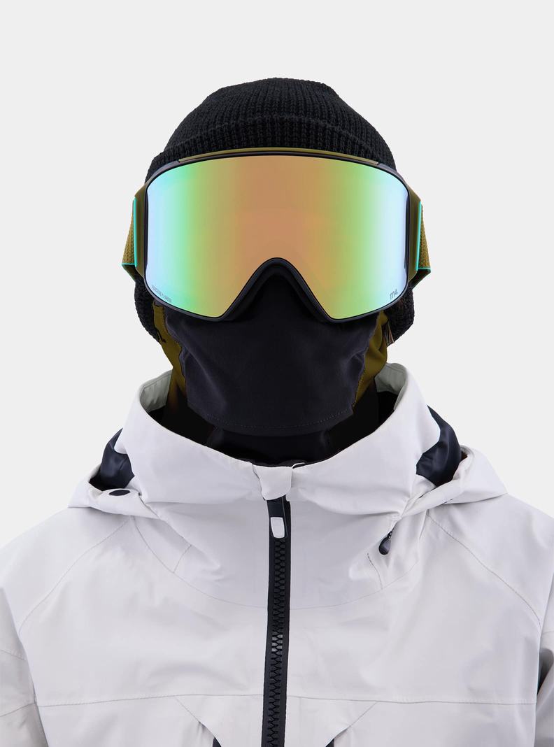 Burton Anon M4 Goggles (Cylindrical) + Bonus Lens + MFI® Face Mask Skibrillen Damen Grün Rosa | 349-LYVJPG