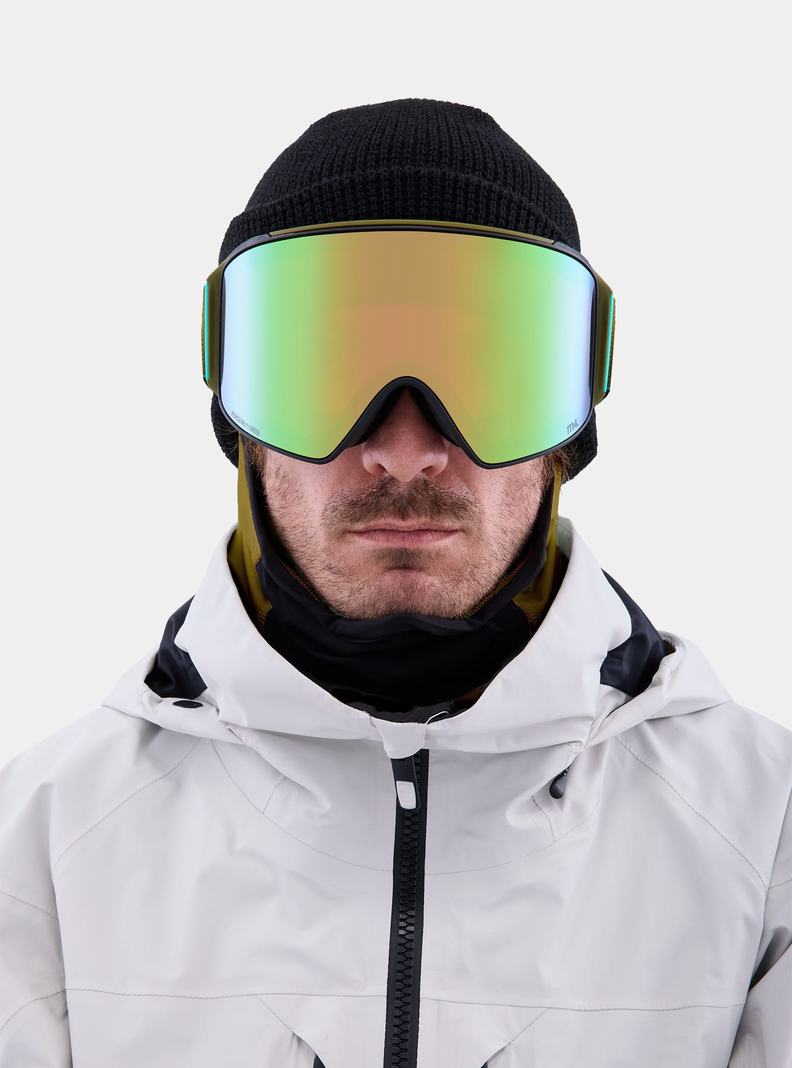 Burton Anon M4 Goggles (Cylindrical) + Bonus Lens + MFI® Face Mask Skibrillen Damen Grün Rosa | 349-LYVJPG