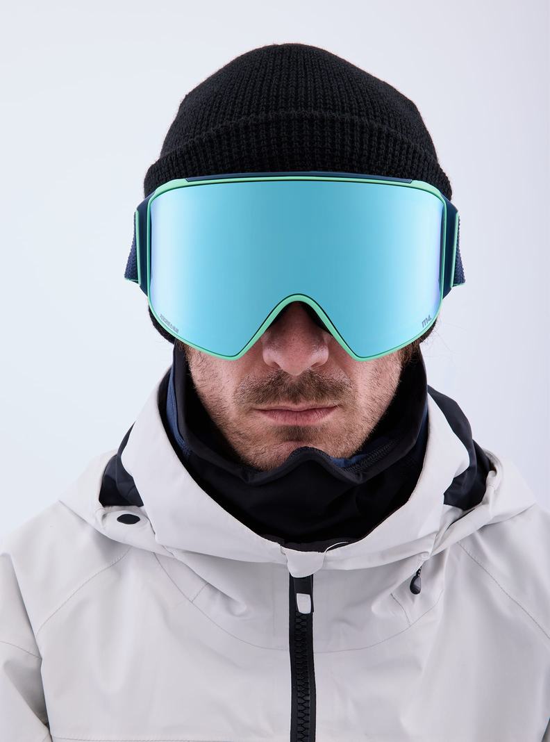 Burton Anon M4 Goggles (Cylindrical) + Bonus Lens + MFI® Face Mask Skibrillen Damen Navy Blau Rosa | 413-YEVPFH