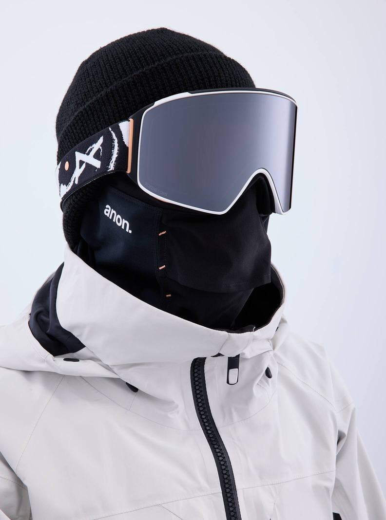 Burton Anon M4 Goggles (Cylindrical) + Bonus Lens + MFI® Face Mask Skibrillen Herren Orange Schwarz Lila | 708-VIBRDU