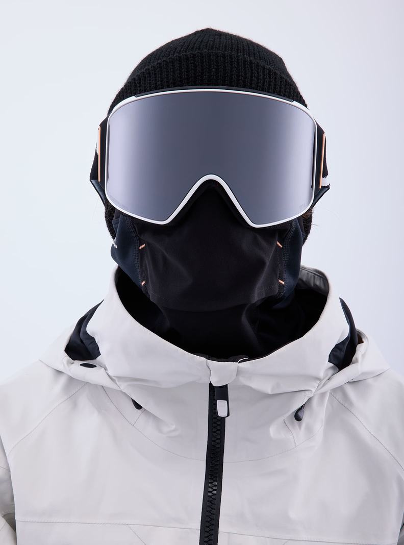 Burton Anon M4 Goggles (Cylindrical) + Bonus Lens + MFI® Face Mask Skibrillen Damen Orange Schwarz Lila | 741-CTMHRV
