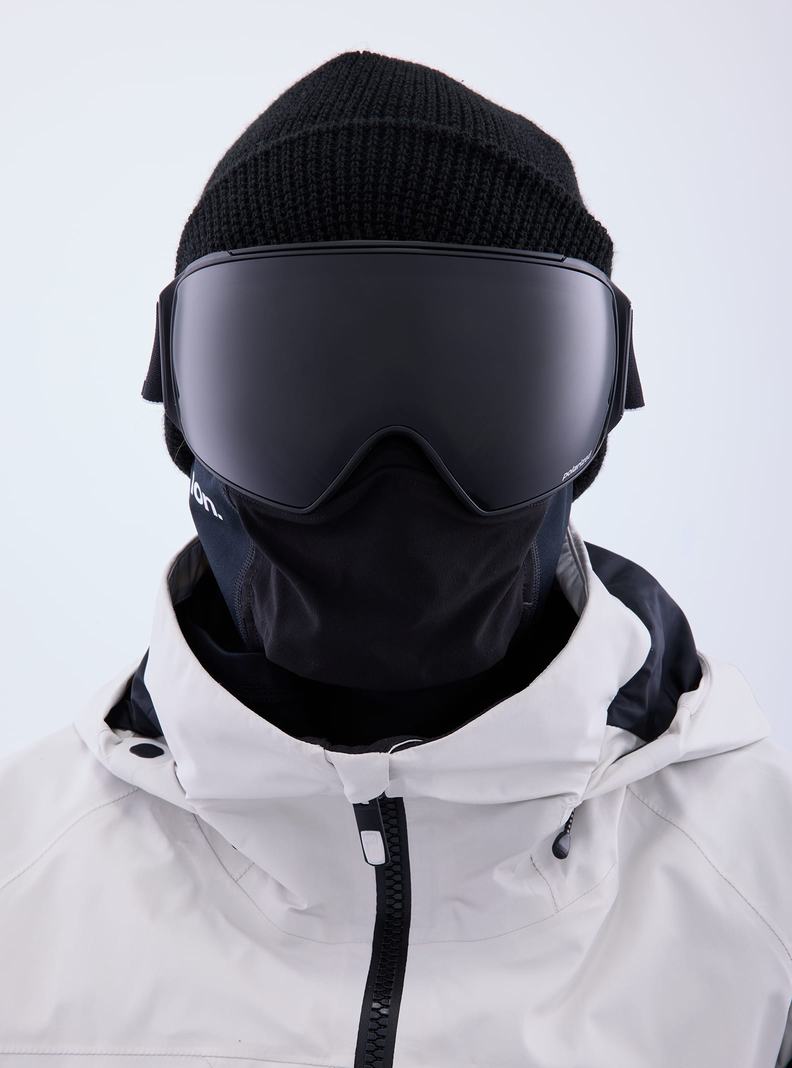Burton Anon M4 Goggles (Polarized Toric) + Bonus PERCEIVE Lens + MFI® Face Mask Skibrillen Herren Schwarz Lila | 345-KVRJTZ
