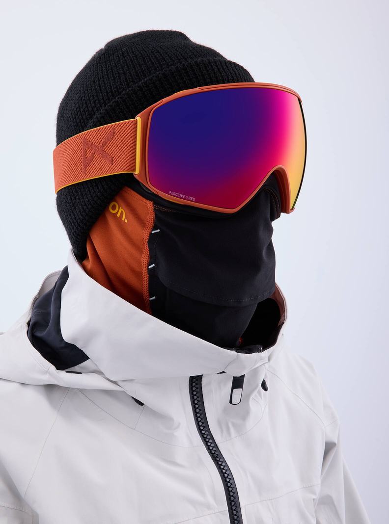 Burton Anon M4 Goggles (Toric) + Bonus Lens + MFI® Face Mask Skibrillen Herren Orange Rot | 321-OZDNBJ