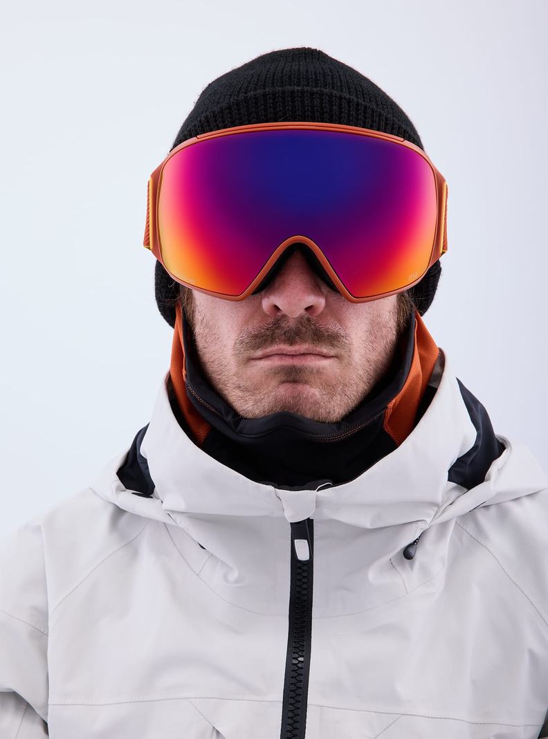 Burton Anon M4 Goggles (Toric) + Bonus Lens + MFI® Face Mask Skibrillen Herren Orange Rot | 321-OZDNBJ