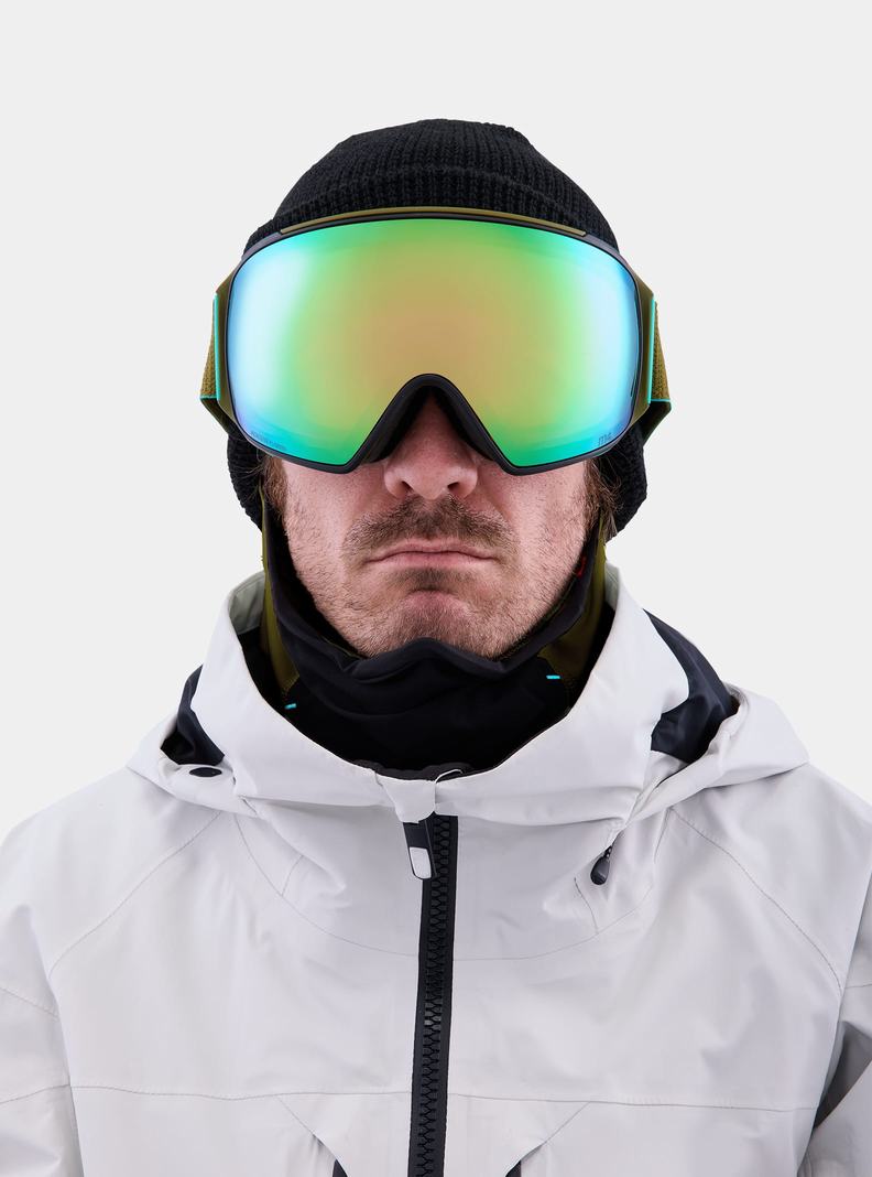 Burton Anon M4 Goggles (Toric) + Bonus Lens + MFI® Face Mask Skibrillen Herren Grün Rosa | 426-OXKBEJ